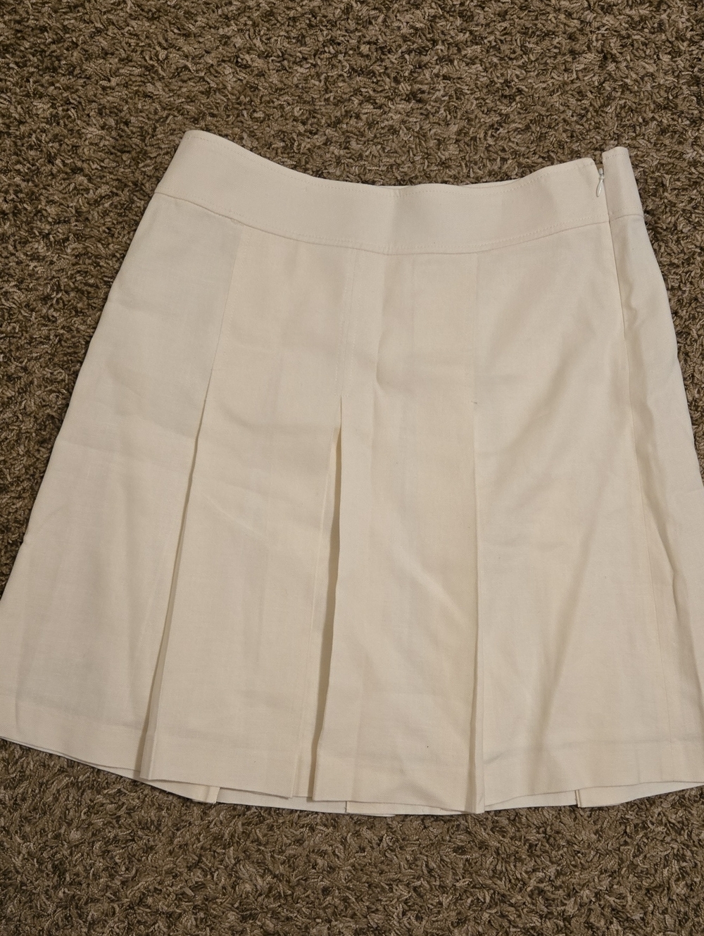 J. Crew Cream Pleated Circle Skirt